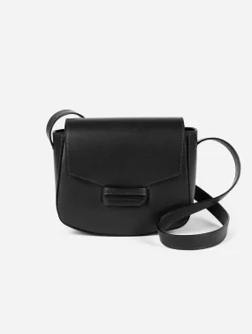 The Vida Apple Leather Vegan Saddle Bag |  Black