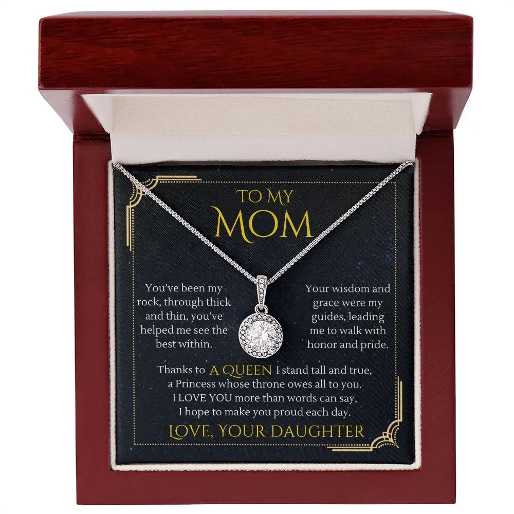 To My Mom Gift from Daughter, Thanks to a Queen Eternal Hope Necklace for Mother's Day