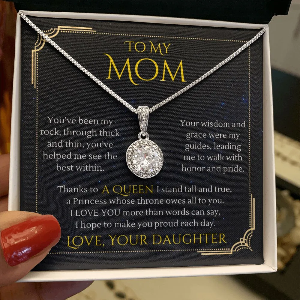 To My Mom Gift from Daughter, Thanks to a Queen Eternal Hope Necklace for Mother's Day