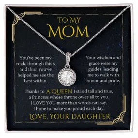 To My Mom Gift from Daughter, Thanks to a Queen Eternal Hope Necklace for Mother's Day