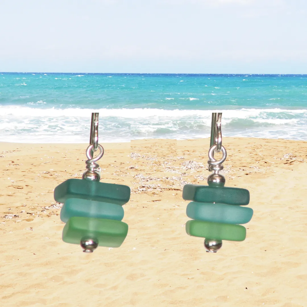 Trapeze Seaglass Earrings