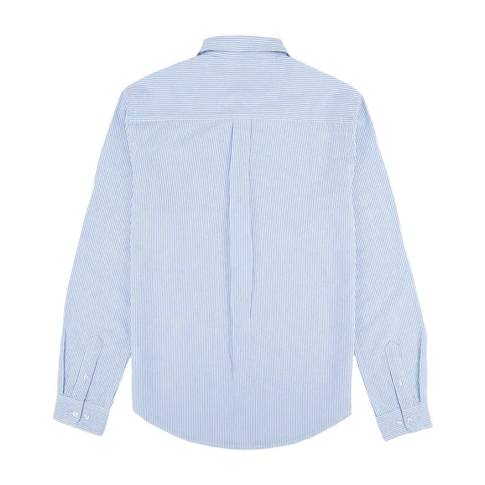 Walker & Hunt Striped Oxford Shirt | Blue