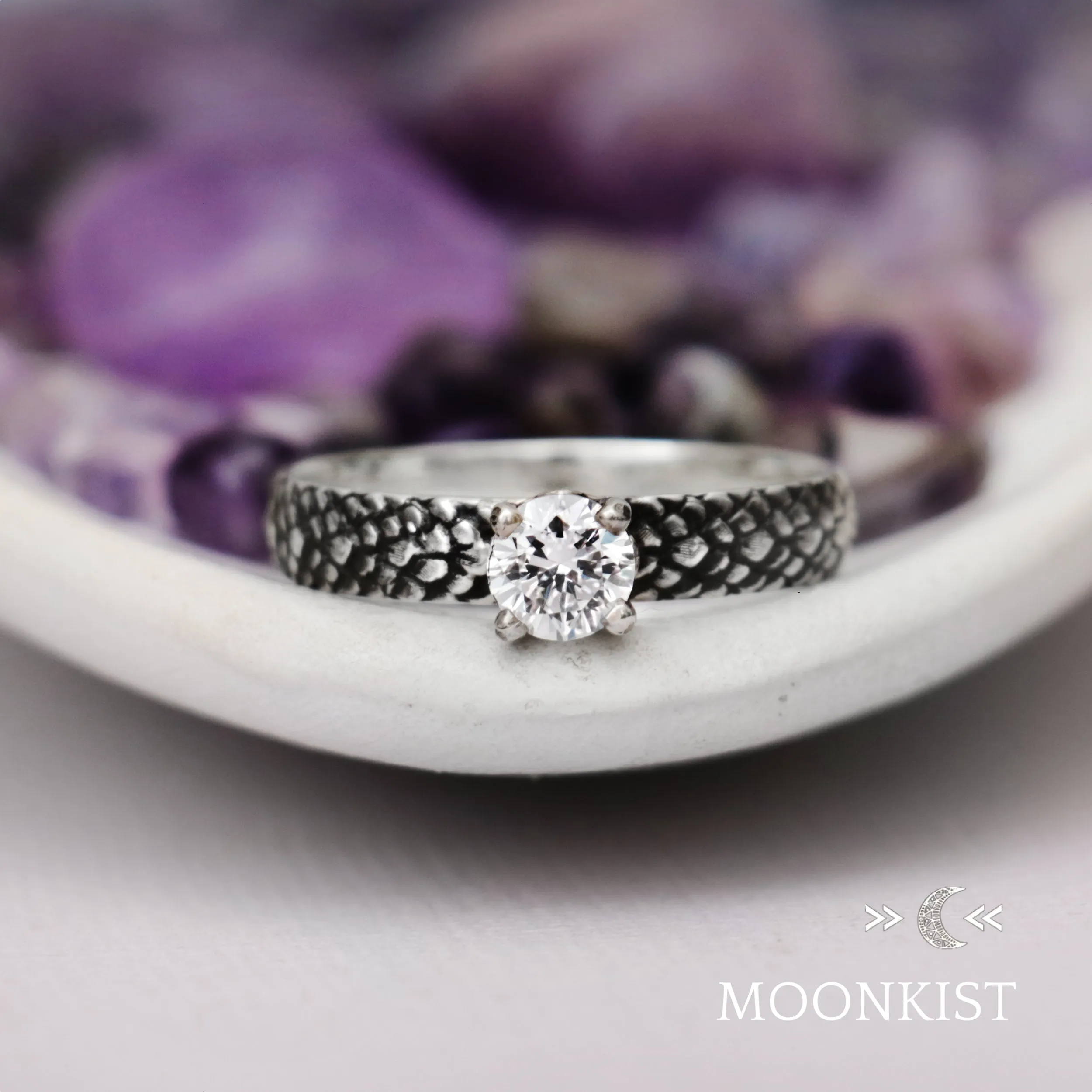 Womens Dragon Engagement Ring in Sterling Silver | Moonkist Designs