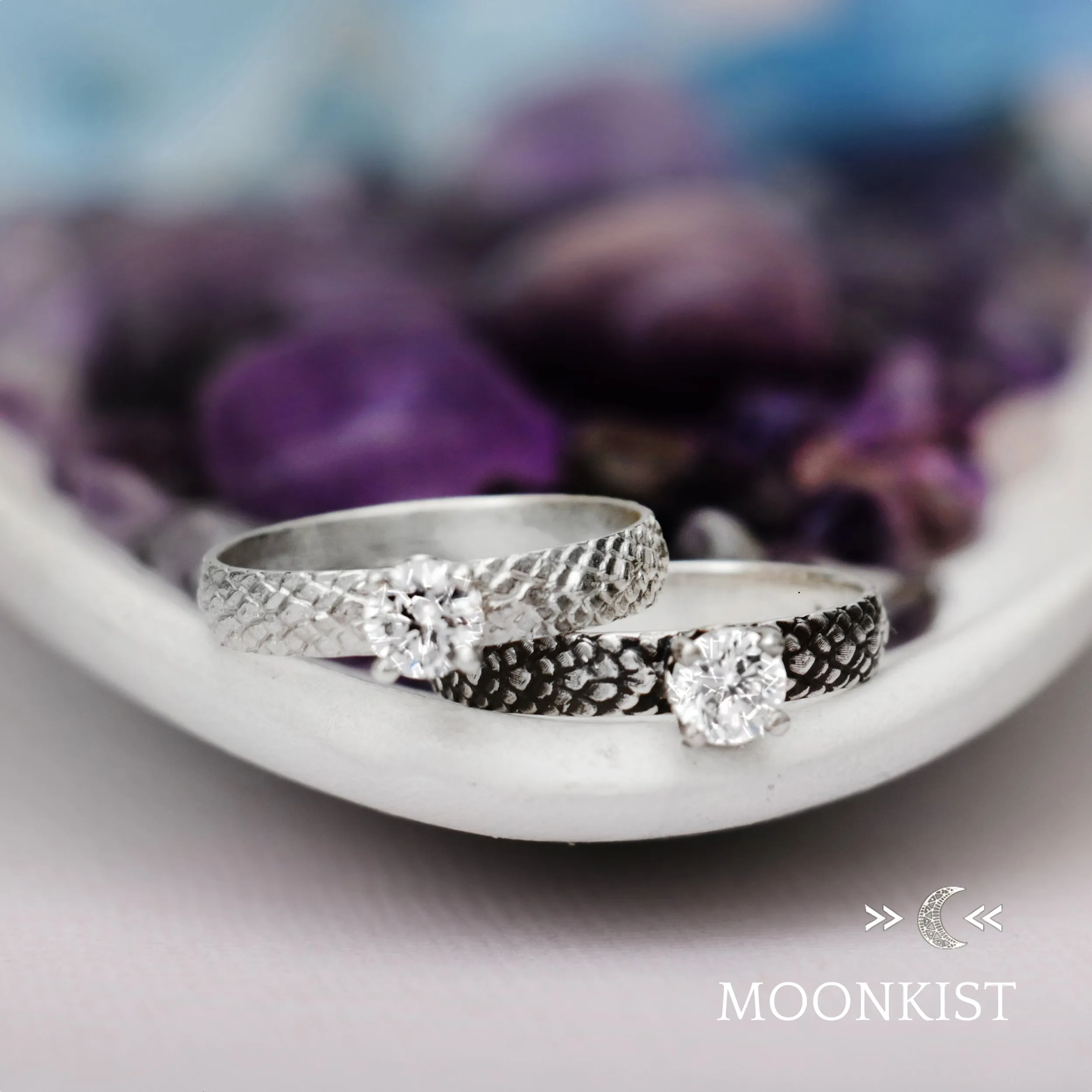 Womens Dragon Engagement Ring in Sterling Silver | Moonkist Designs