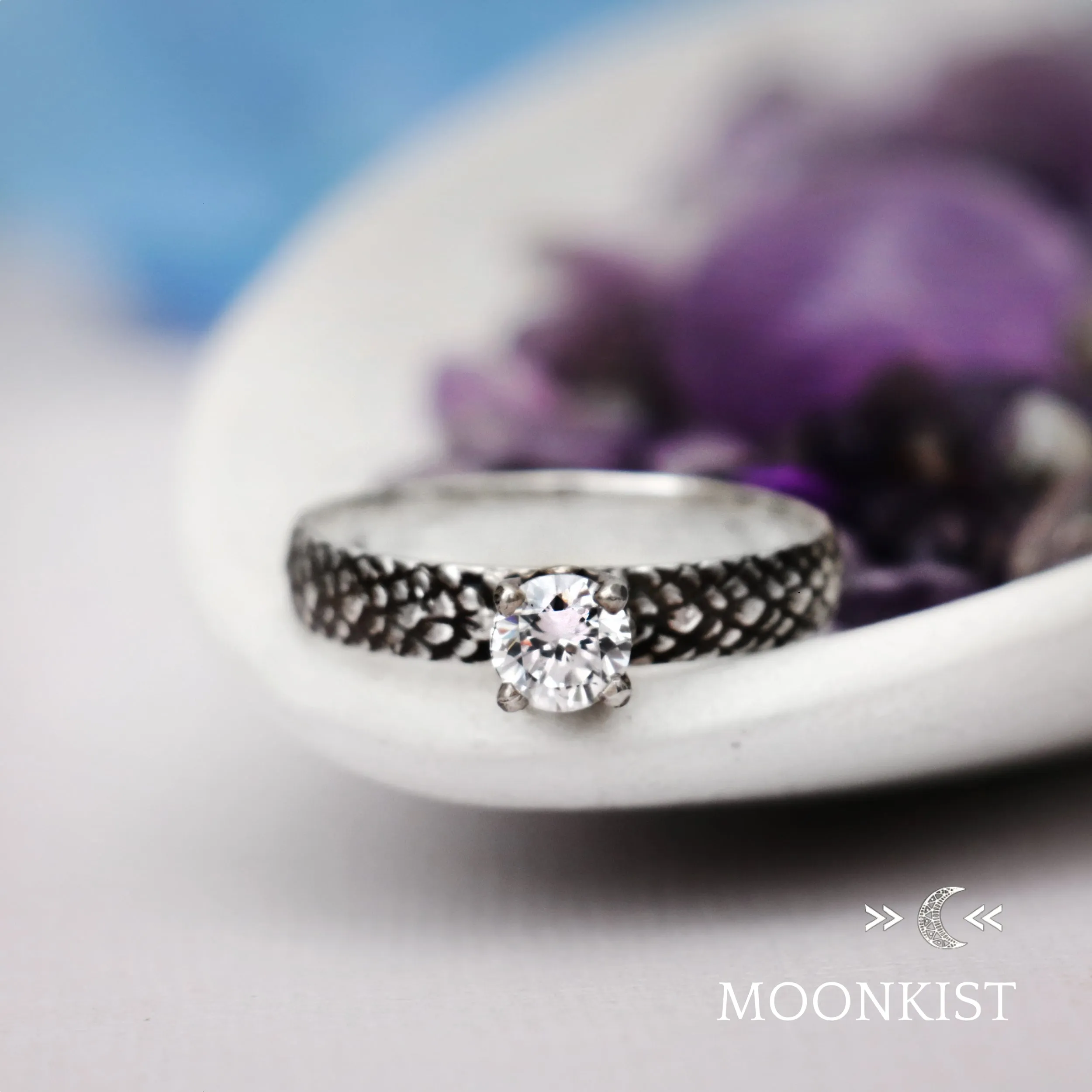 Womens Dragon Engagement Ring in Sterling Silver | Moonkist Designs