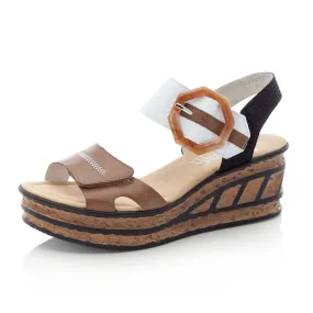 Womens Rieker 68176 Wedge Sandal Beige