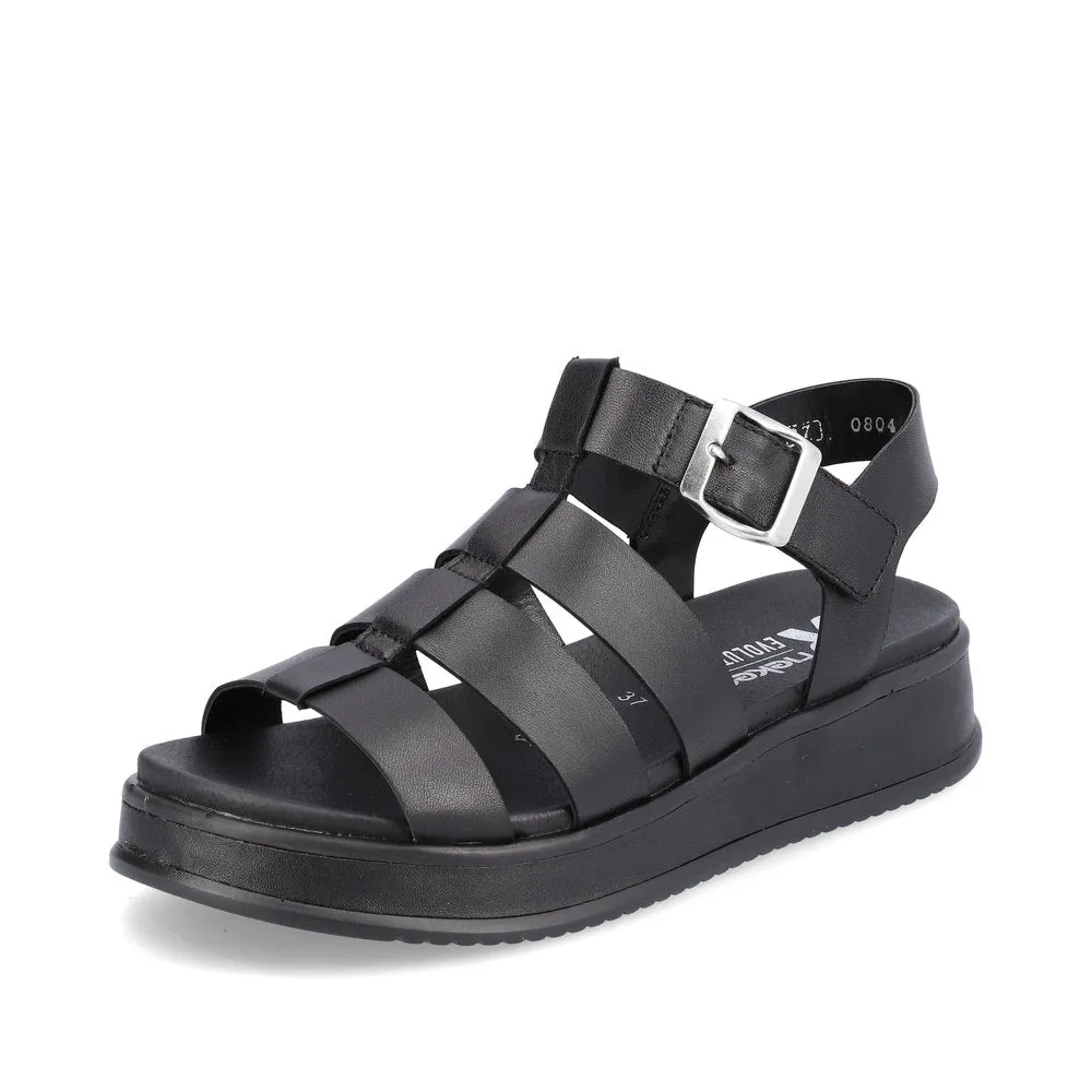 Womens Rieker W0804 Fisherman Sandal Black