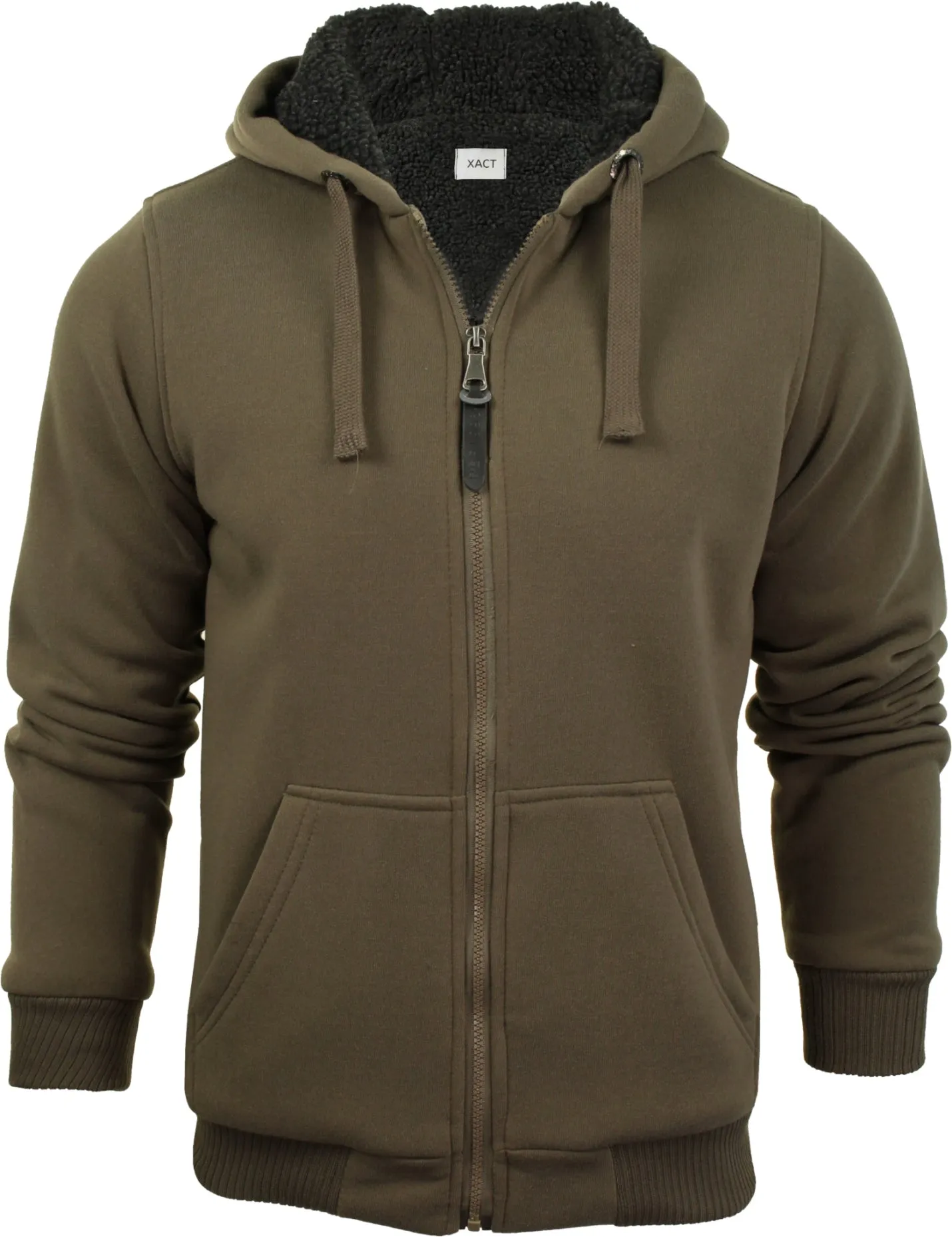 Xact Mens Hoodie Heavy Sherpa Lined Jacket